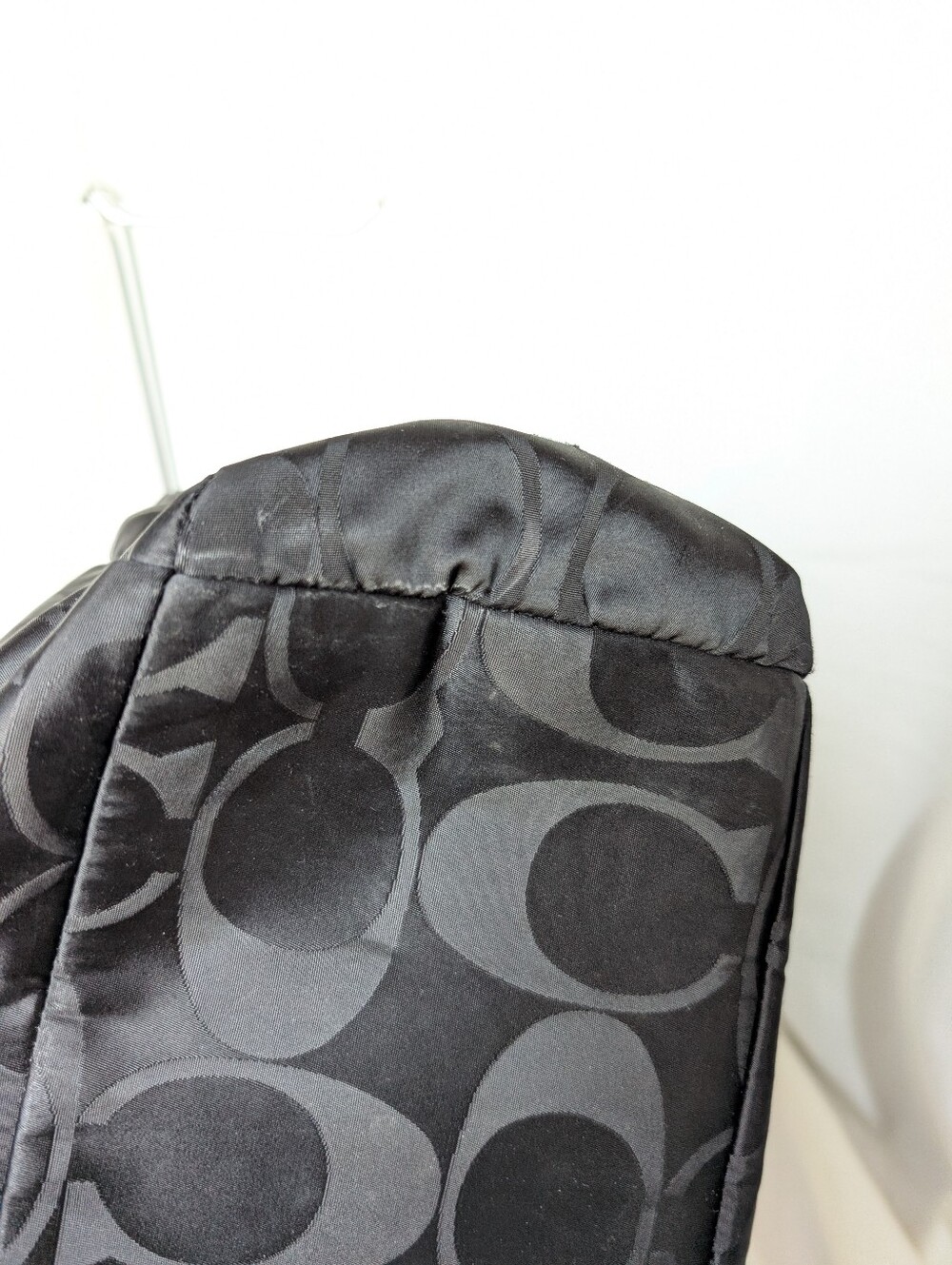 Coach Black Signature Weekender / Diaper Nylon Bag Tote Bag F77577 - Picture 8 of 16